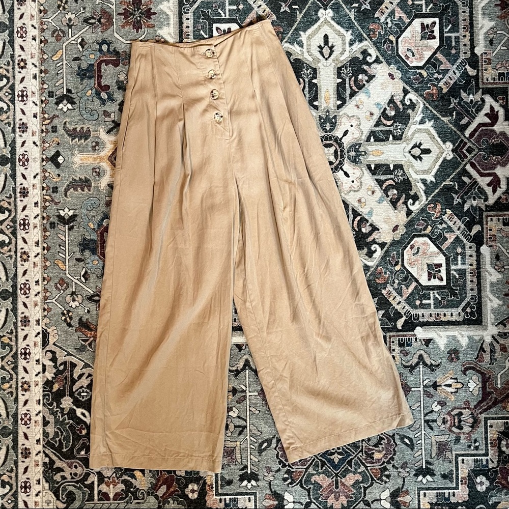 VETTA | Khaki Button Fly Culottes